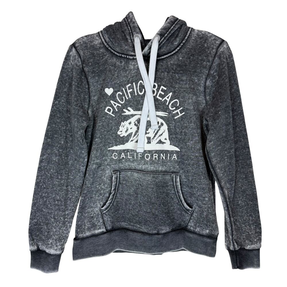 Reflex Pacific‎ Beach California Hoodie Womens Medium Gray Bear Surf  Cotton